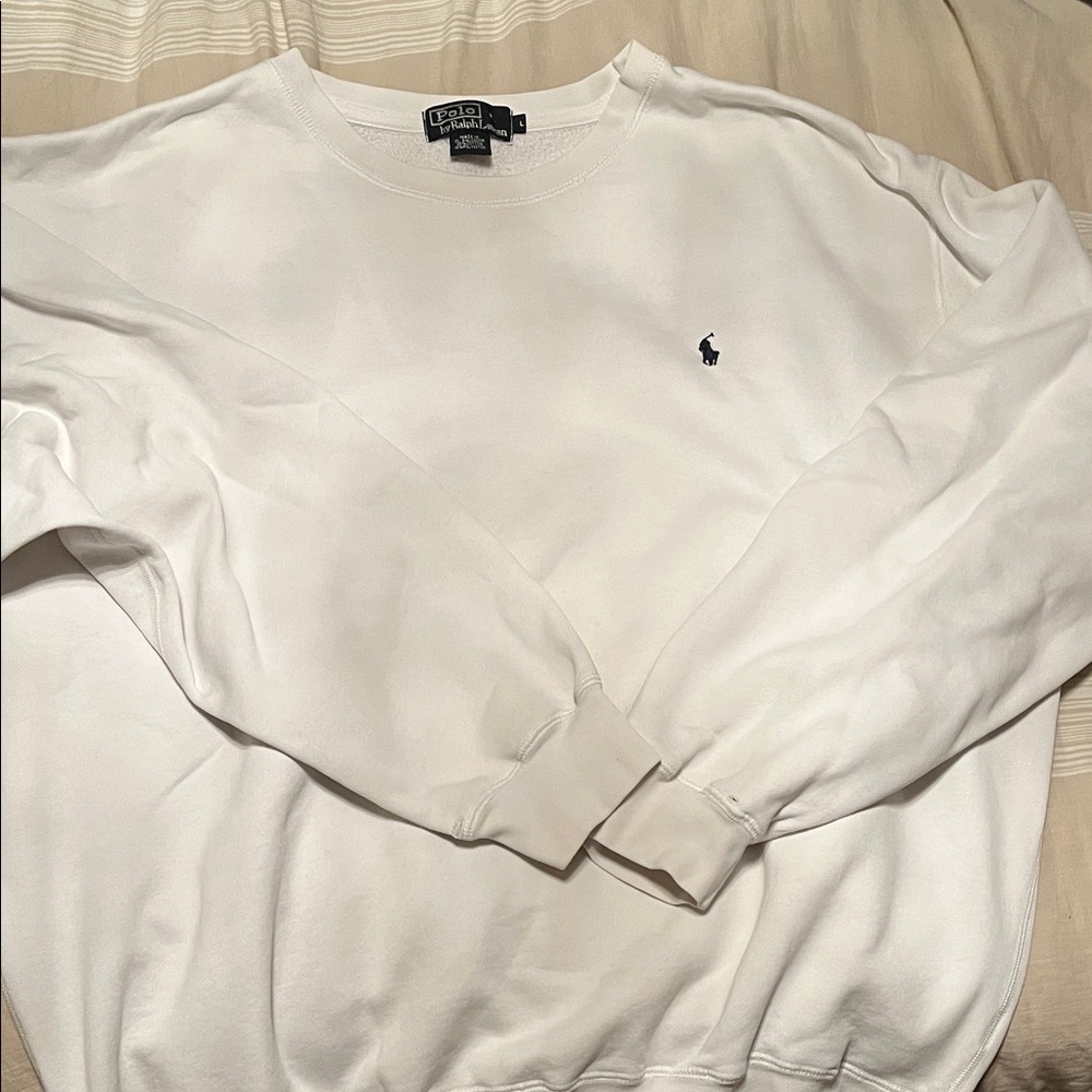 Polo by Ralph Lauren Men's White Crewneck Sweatshirt